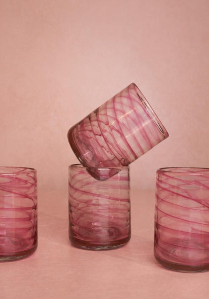 Olivia Swirl Tumbler, Pink - Set of 4