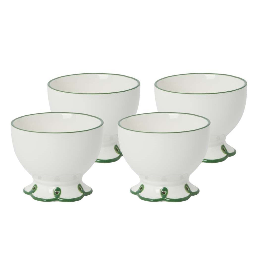 Glorious Green Scalloped Nibbles Bowl - Set of 4 - Casa by Josephine Jenno