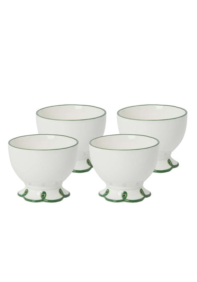 Glorious Green Scalloped Nibbles Bowl - Set of 4 - Casa by Josephine Jenno