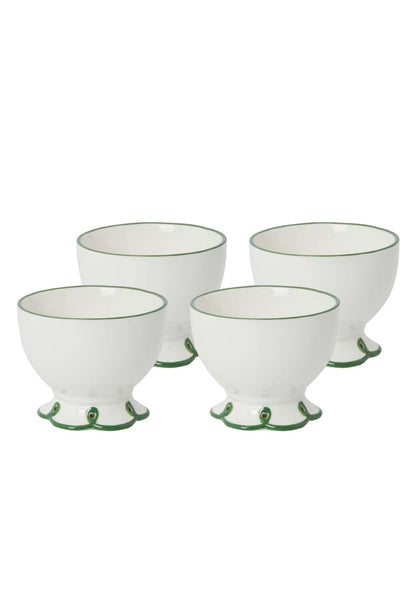 Glorious Green Scalloped Nibbles Bowl - Set of 4 - Casa by Josephine Jenno