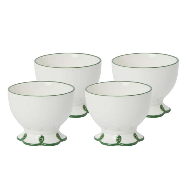 Glorious Green Scalloped Nibbles Bowl - Set of 4 - Casa by Josephine Jenno