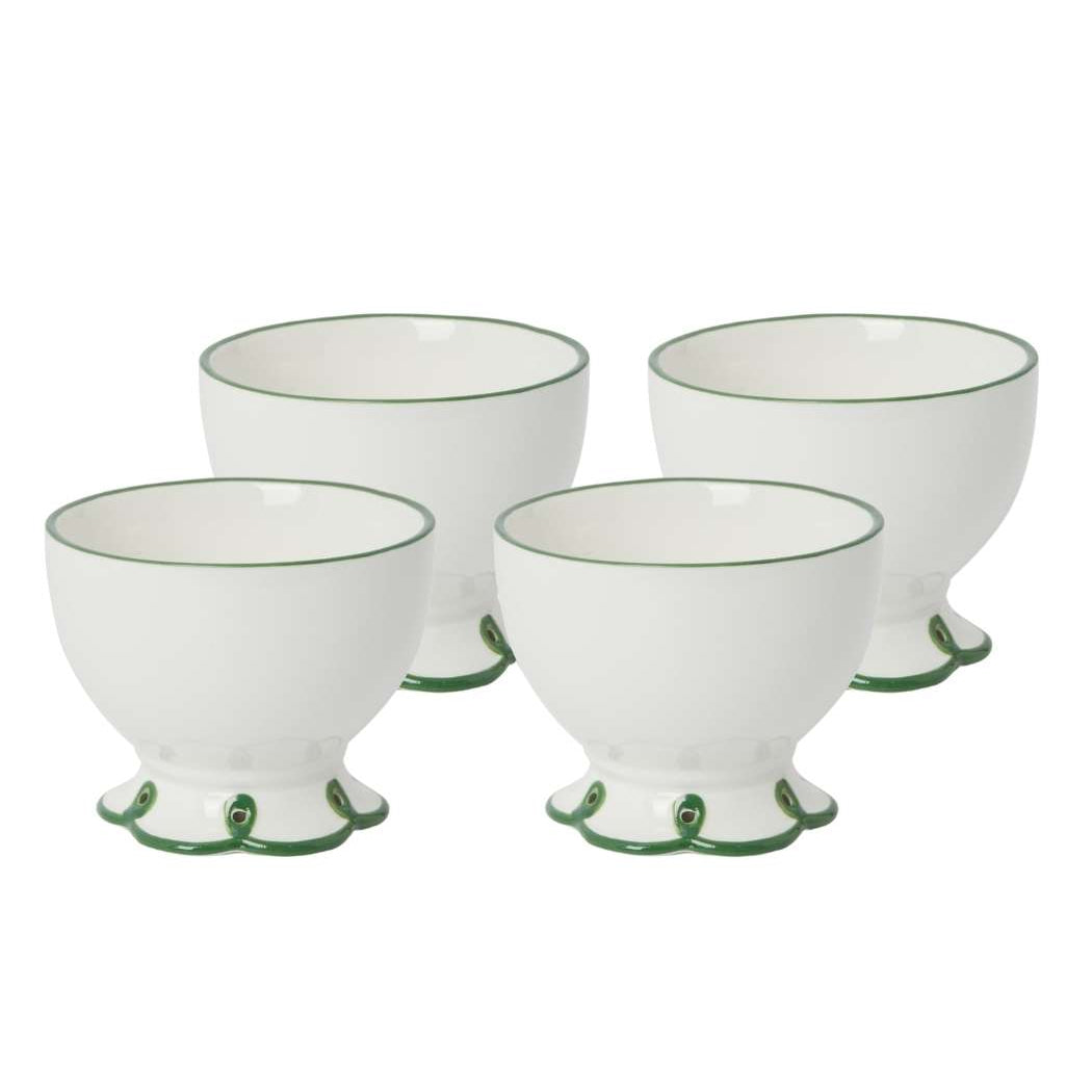 Glorious Green Scalloped Nibbles Bowl - Set of 4 - Casa by Josephine Jenno