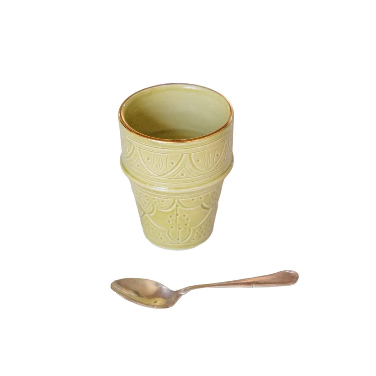 Large Cup - Khaki Gold Imprint