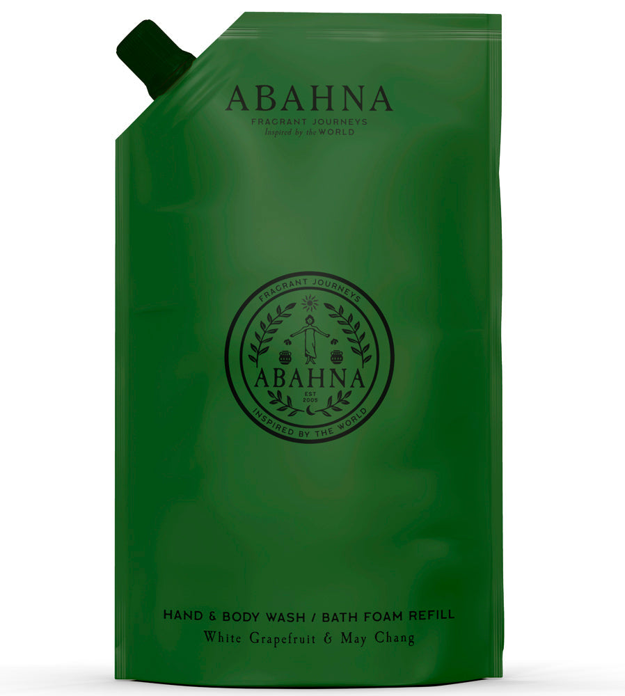 Abahna White Grapefruit & May Chang refill pouch – eco hand wash & bath foam 1L