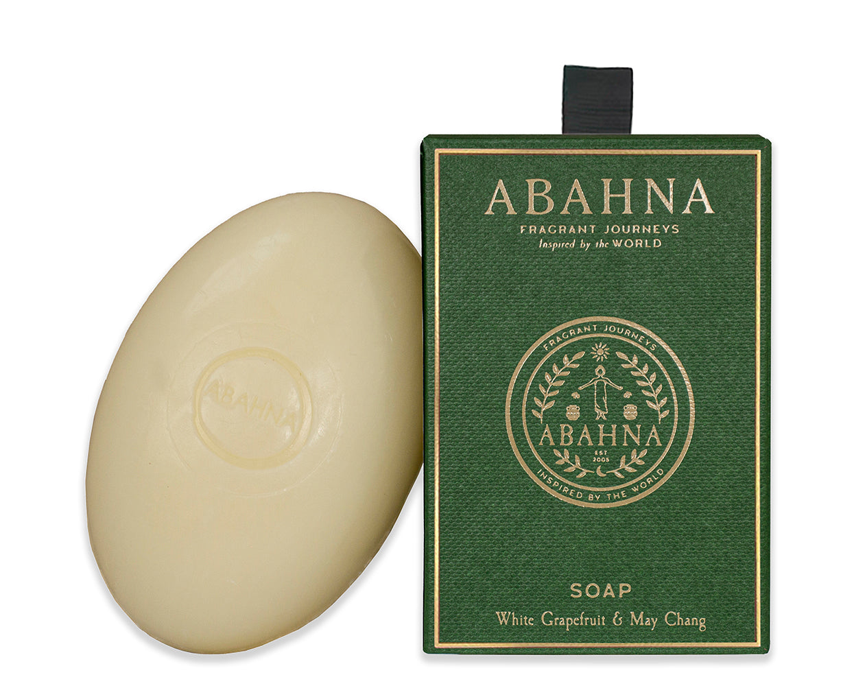White Grapefruit & May Chang bath foam in glass decanter with decorative soap box