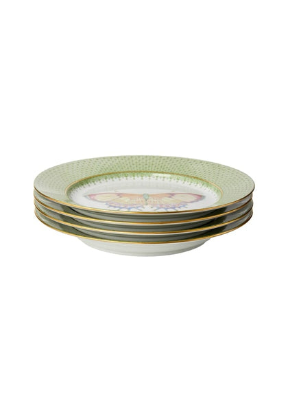Green Apple Lace Plate Butterfly Side/Pudding Plates - Set of 4 - Casa by Josephine Jenno