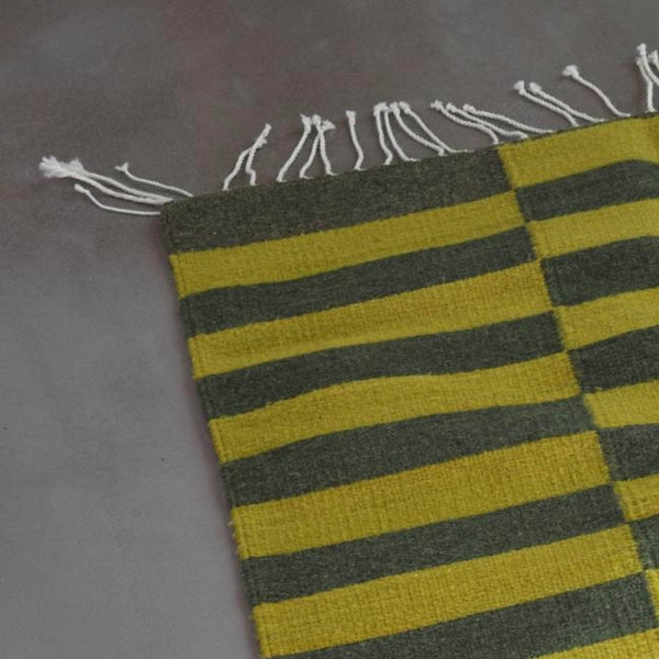 Fresh Natural Dye Handwoven Rug | Greens
