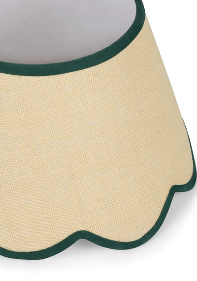 Green Petal Rafia Scallop Lampshade - Casa by Josephine Jenno