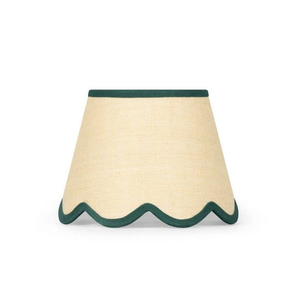 Green Petal Rafia Scallop Lampshade - Casa by Josephine Jenno