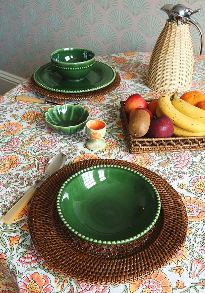 Green Scallop Ceramic Dip Bowls x 3 - Casa by Josephine Jenno