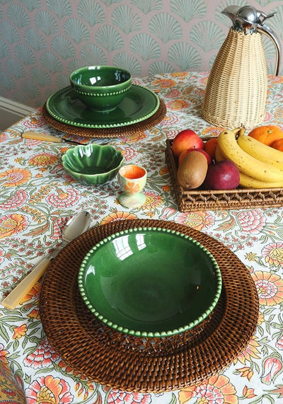 Green Scallop Ceramic Dip Bowls x 3 - Casa by Josephine Jenno