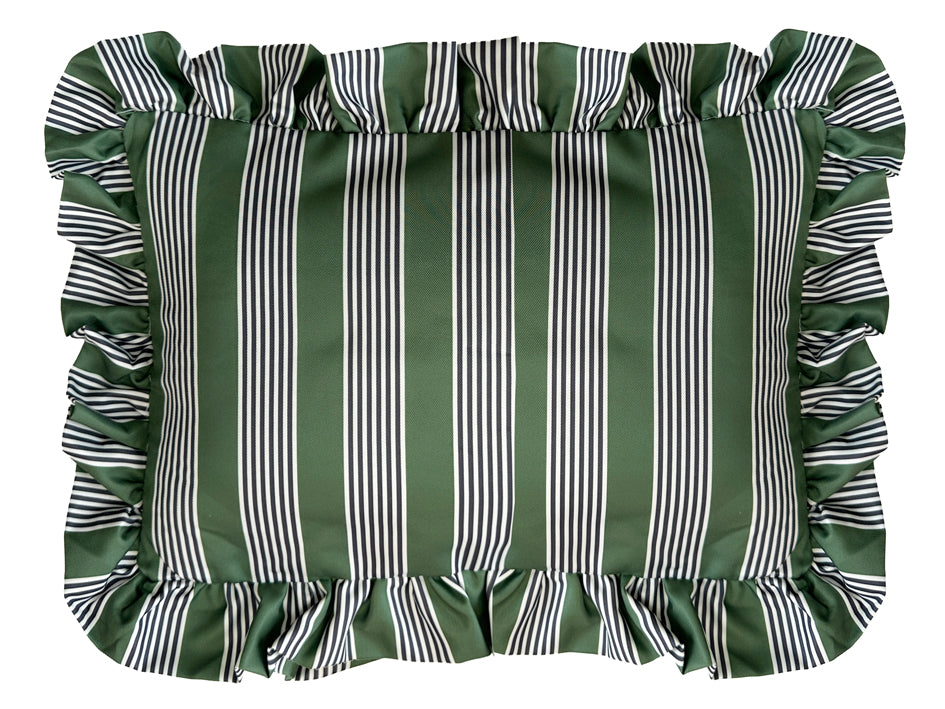Charcoal grey and green bath pillow with washable cover – elegant bathroom comfort