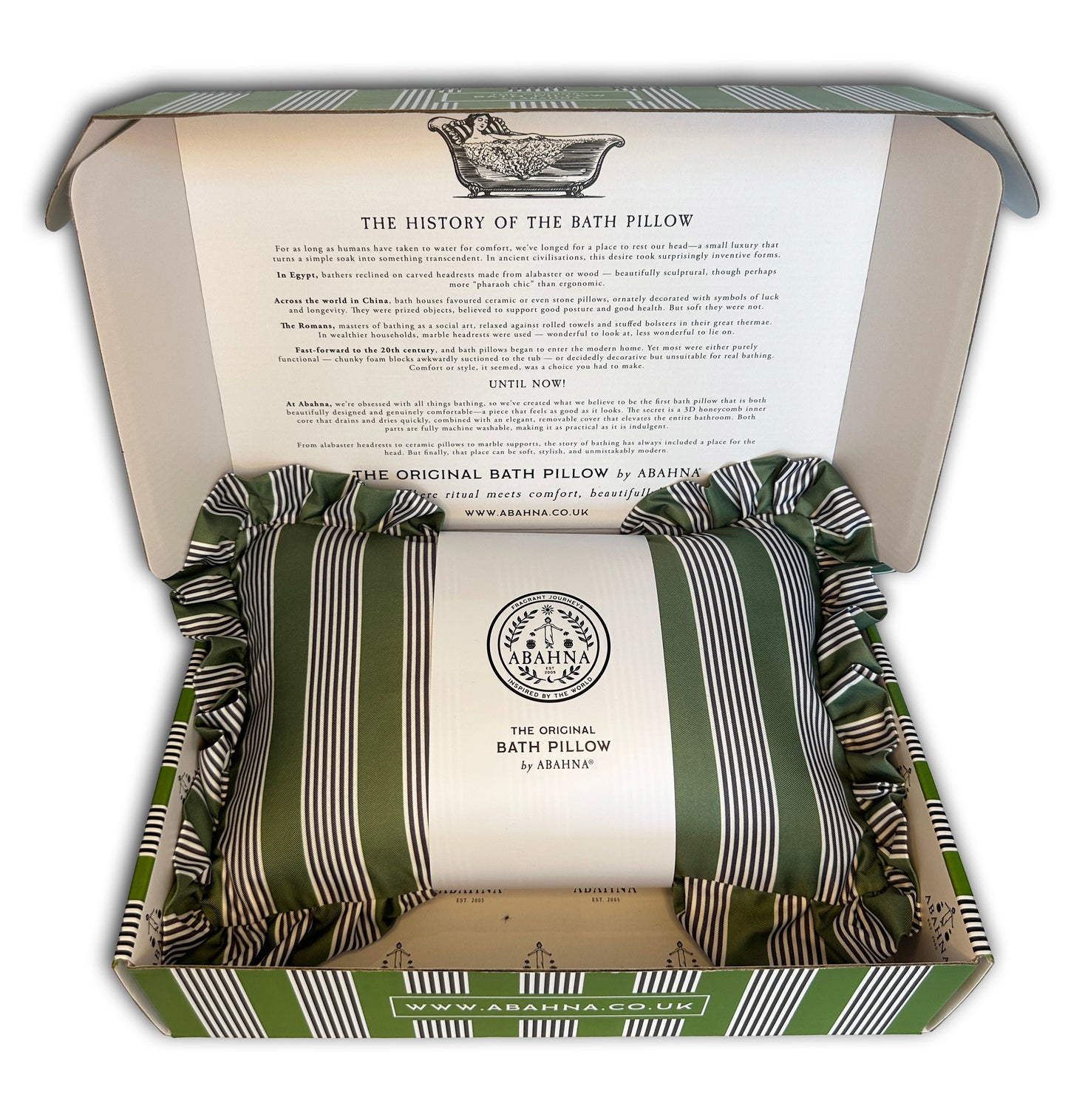 The Original Bath Pillow - Charcoal Grey & Green (Boxed)