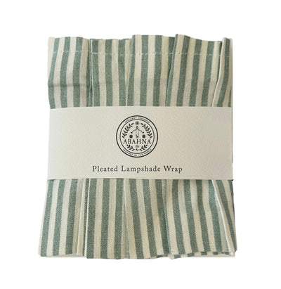Green and White Stripe Pleated Bathroom Lamp Shade | Abahna