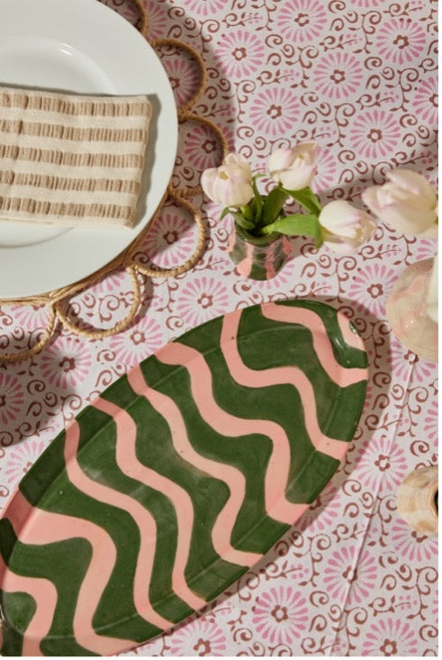 Pink And Green Squiggle Platter