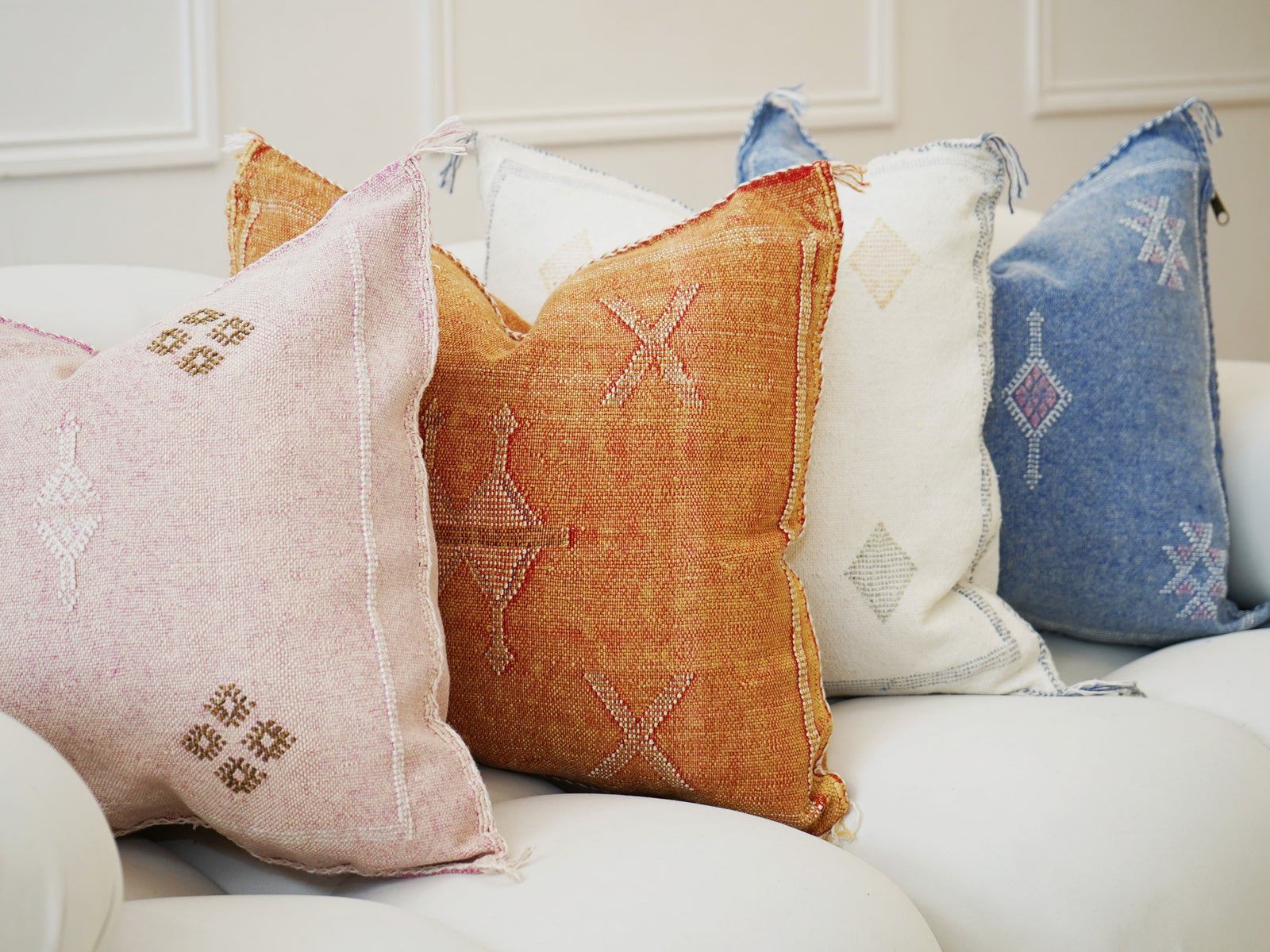 Luxury Cactus Silk Cushion - Pink