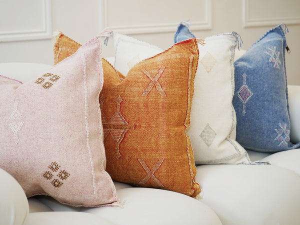 Luxury Cactus Silk Cushion - Pink