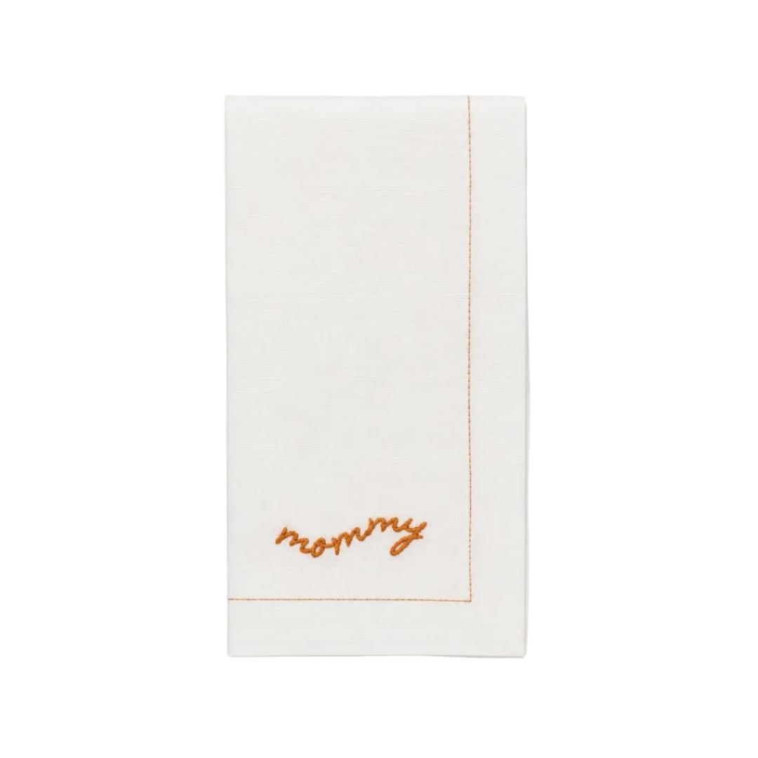 Orange Embroidered Napkins, Mother’s Day Edition (Pack of 2)