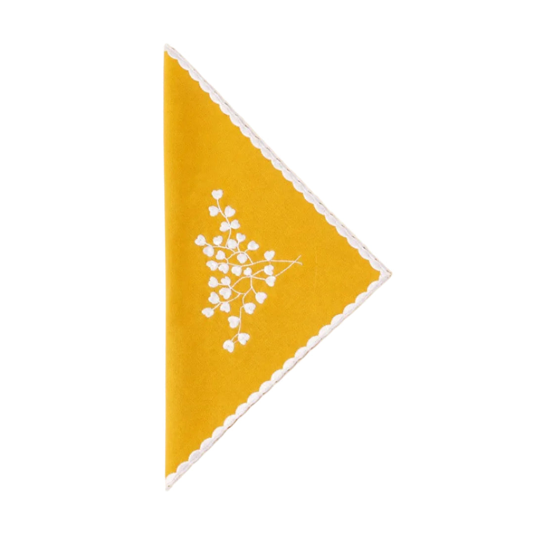 Avó Maria Aida Napkin, Yellow with White