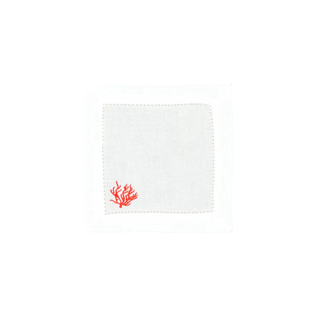 Orange Coral Cocktail Napkin