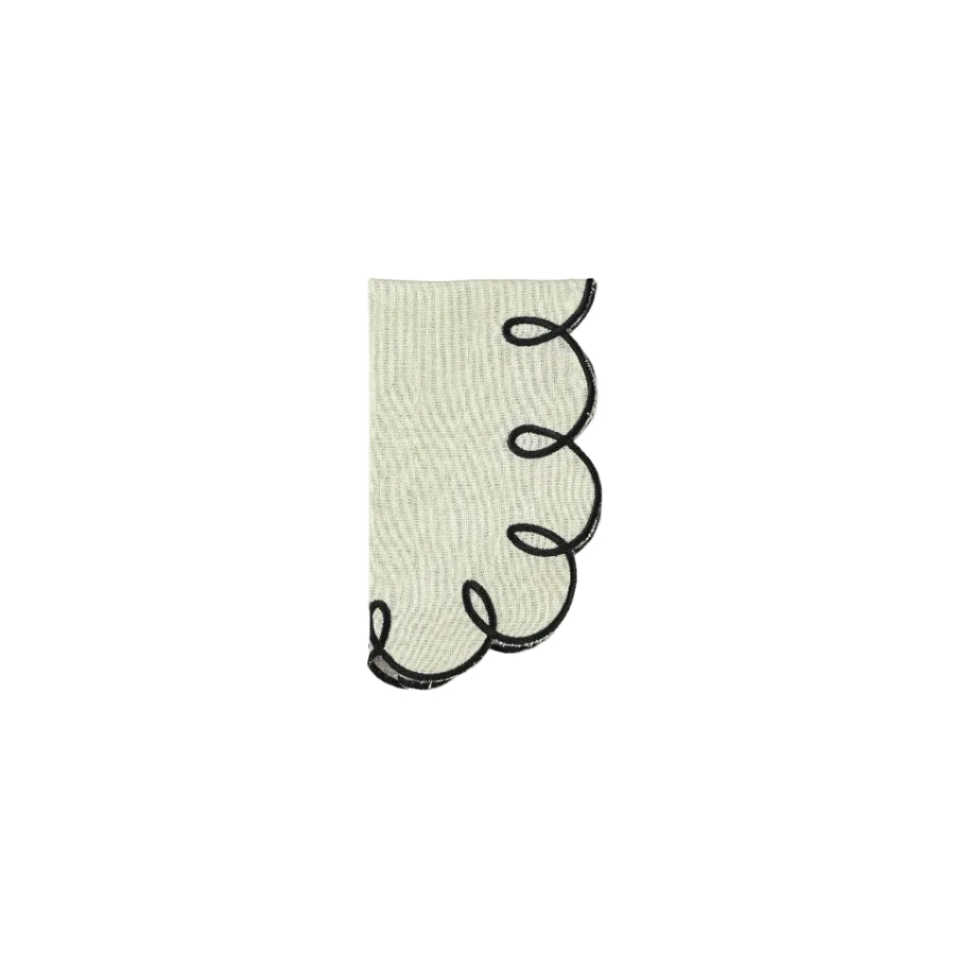 Lisbon Napkin, Beige and Black