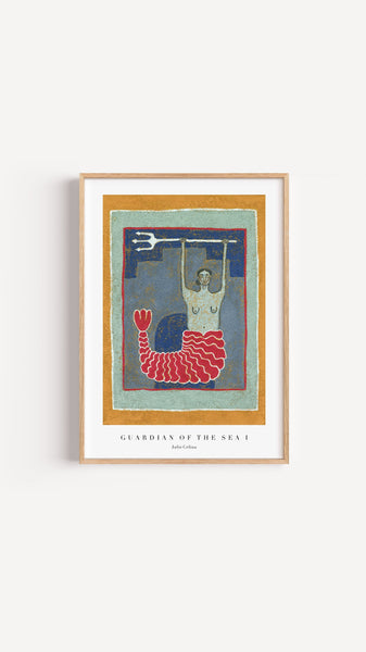 Guardian of the Sea I - Mermaid Wall Art Print