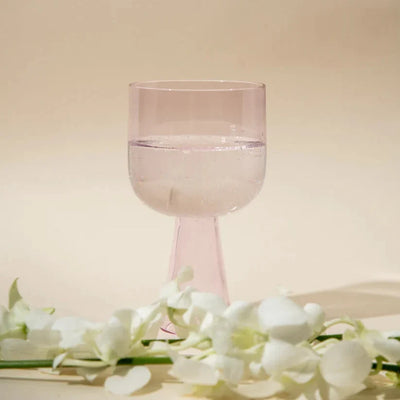 Aria Pink Glass Dessert Bowls 3x5.75 Inches 9.45oz Set of 4 - Casa Amarosa