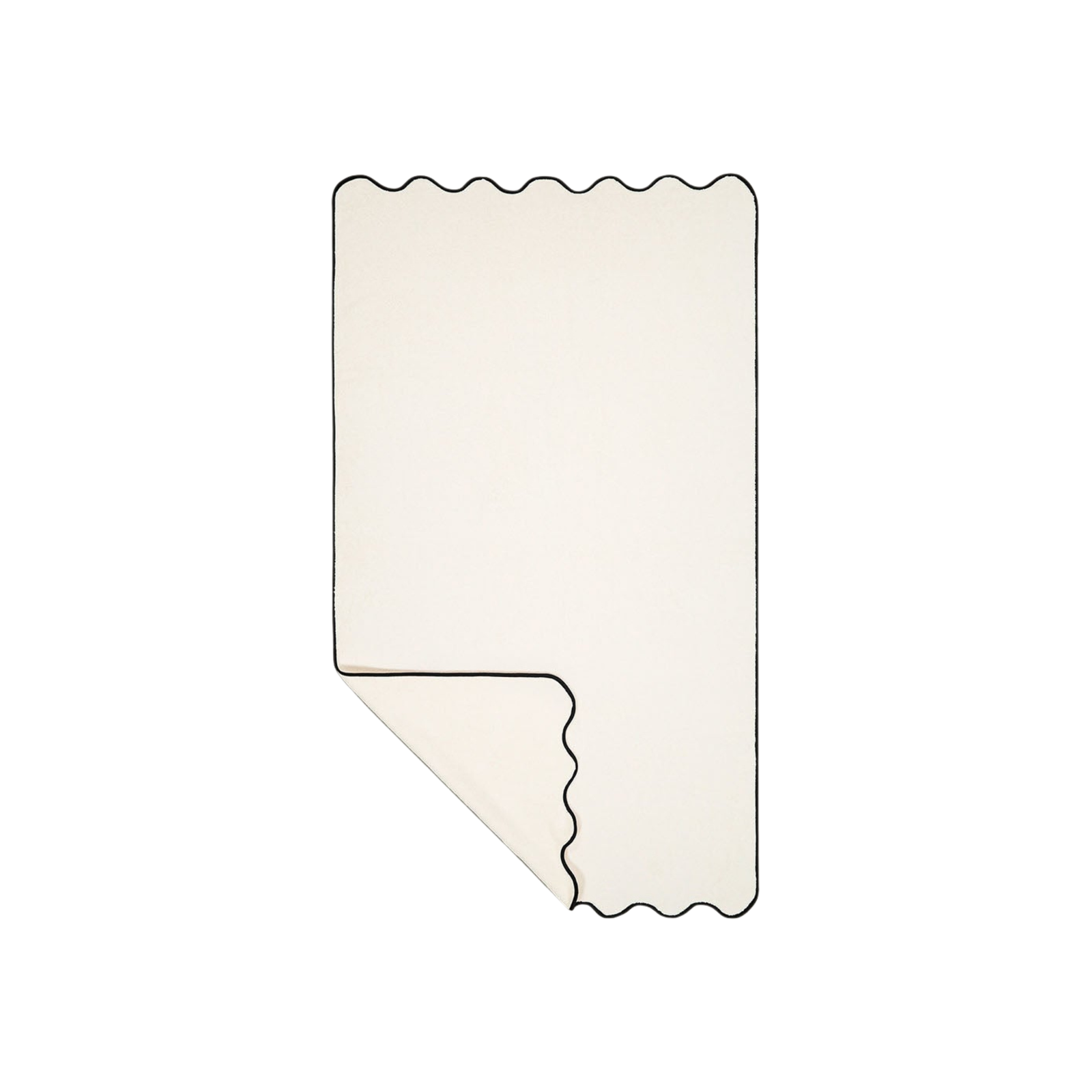 Ivory & Black Cotton Wavy Bath Sheet