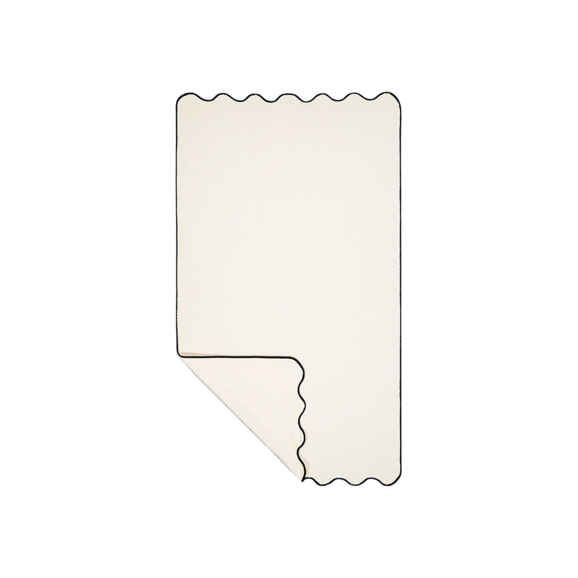 Ivory & Black Cotton Wavy Bath Sheet