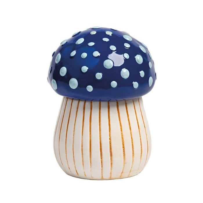 Hand Painted Blue Mushroom Jar - Casa by Josephine Jenno