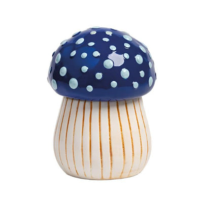 Hand Painted Blue Mushroom Jar - Casa by Josephine Jenno