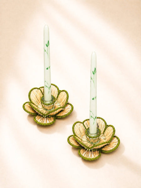 Flora Candle Holder in Green