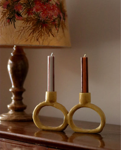 handmade ceramic candlestick home decoration