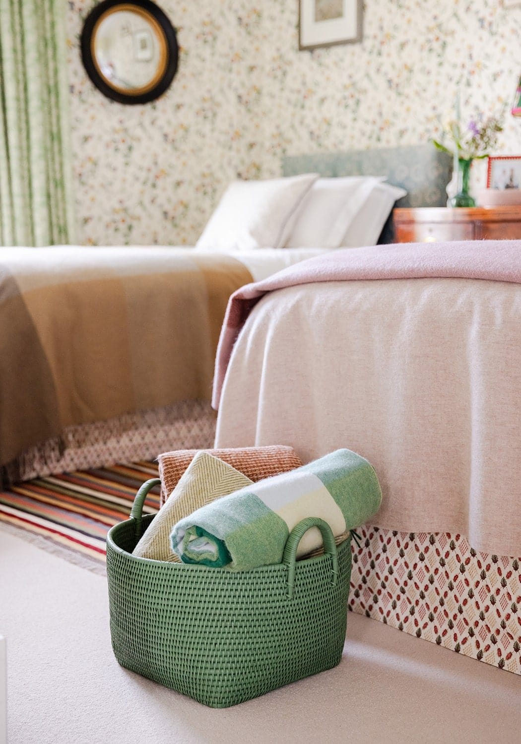Handy Handwoven Rattan Basket - Green - Casa by Josephine Jenno