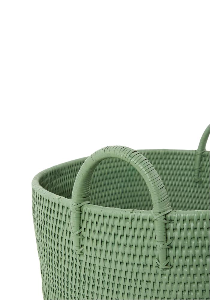 Handy Handwoven Rattan Basket - Green - Casa by Josephine Jenno
