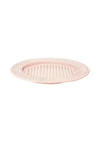 Harbour Island Round Rattan Charger Placemat Pink - Set of 4 - Casa by Josephine Jenno