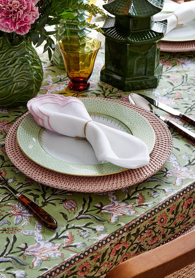 Harbour Island Round Rattan Charger Placemat Pink - Set of 4 - Casa by Josephine Jenno