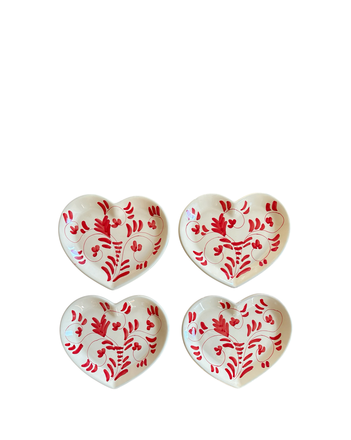 Heart Shaped Pastry Plates set of 4