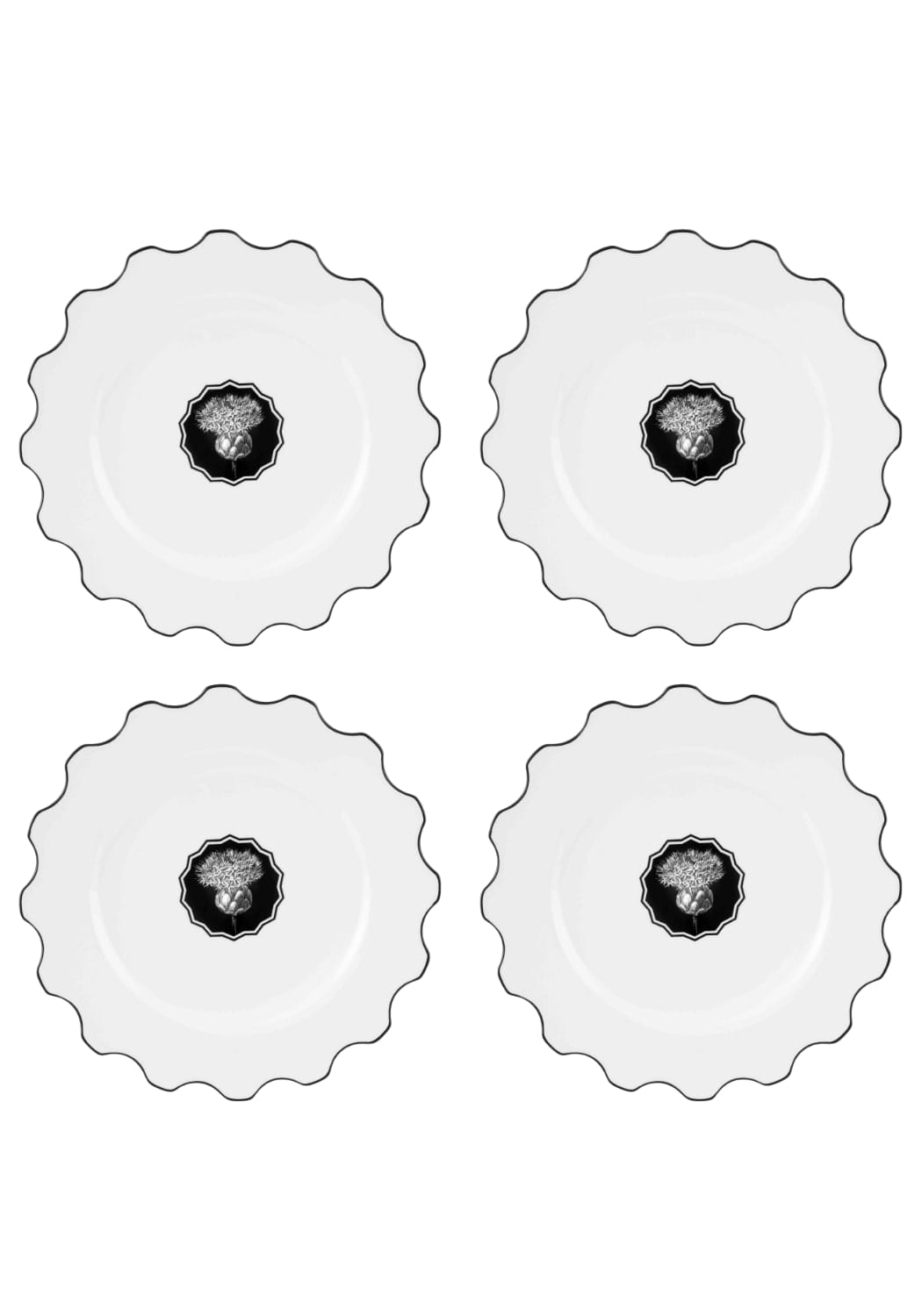 Herbariae by Christian Lacroix Scalloped Dinner Plate - Set of 4 - Casa by Josephine Jenno