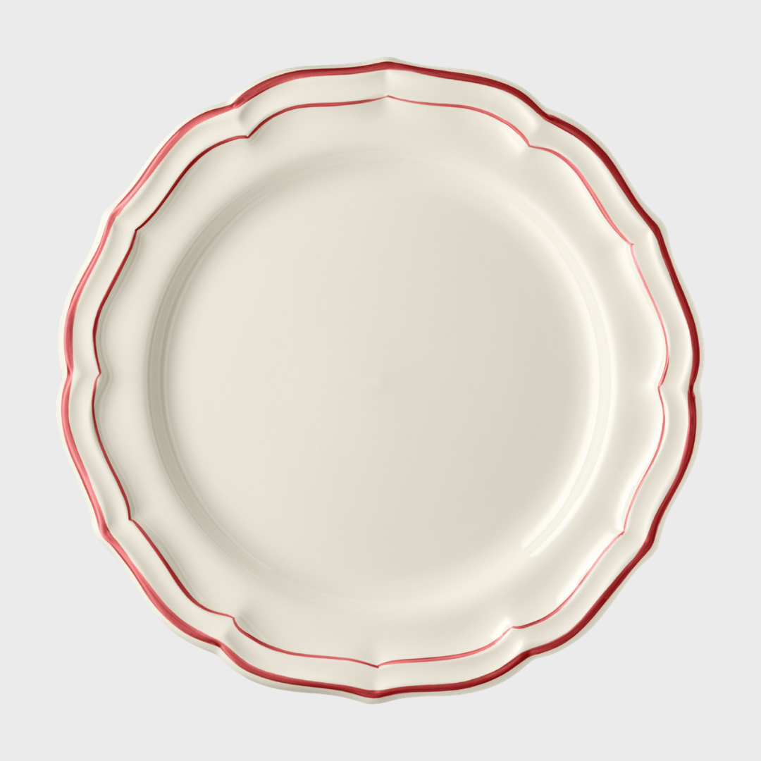 Gien Coral Scallop Edge Dinner Plate