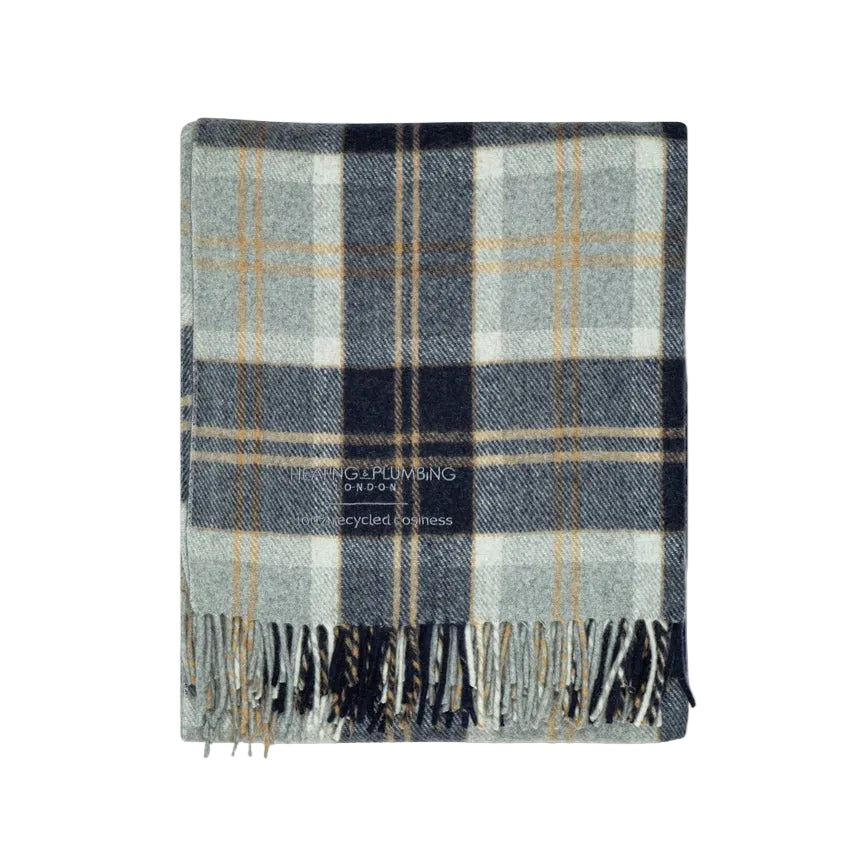 Highland Dreams - Recycled Wool Blanket - Bannockbane Silver Tartan - Heating & Plumbing London - Throw