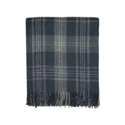 Highland Dreams - Recycled Wool Blanket - Persevere Flint Grey Tartan - Heating & Plumbing London - Throw