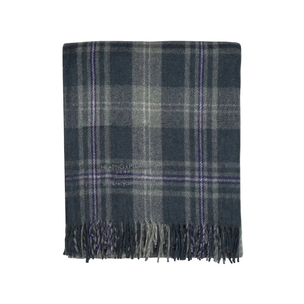 Highland Dreams - Recycled Wool Blanket - Persevere Flint Grey Tartan - Heating & Plumbing London - Throw