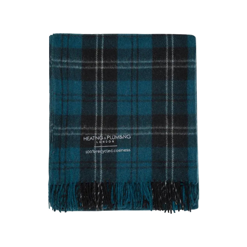 Highland Dreams - Recycled Wool Blanket - Ramsay Blue Tartan - Heating & Plumbing London - Throw