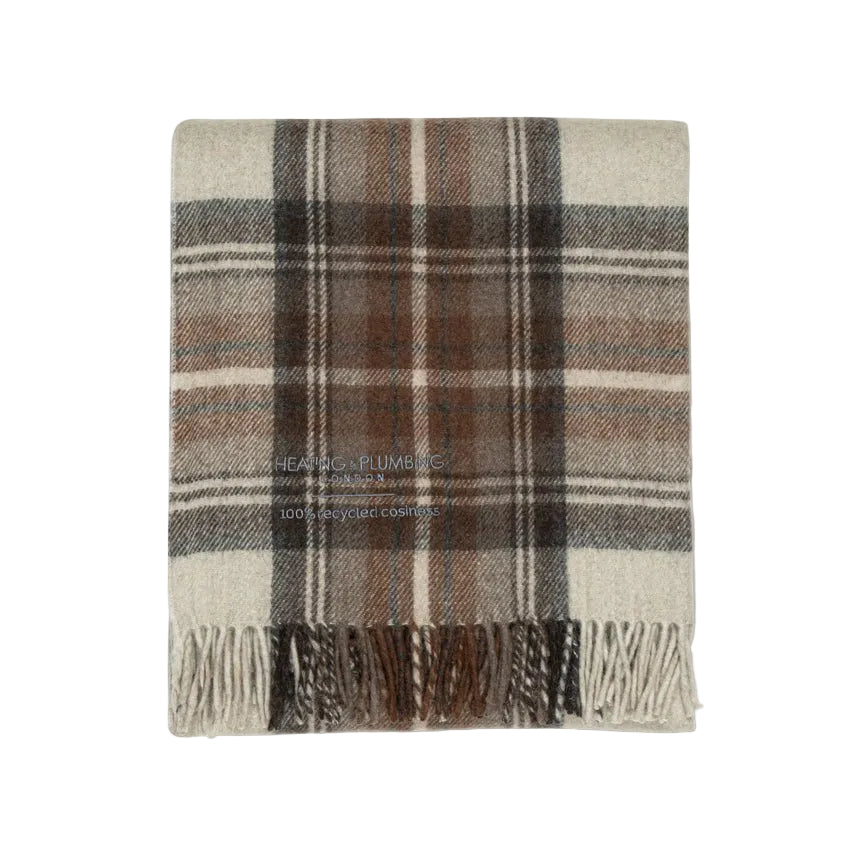 Highland Dreams - Recycled Wool Blanket - Stewart Natural Dress Tartan - Heating & Plumbing London - Throw