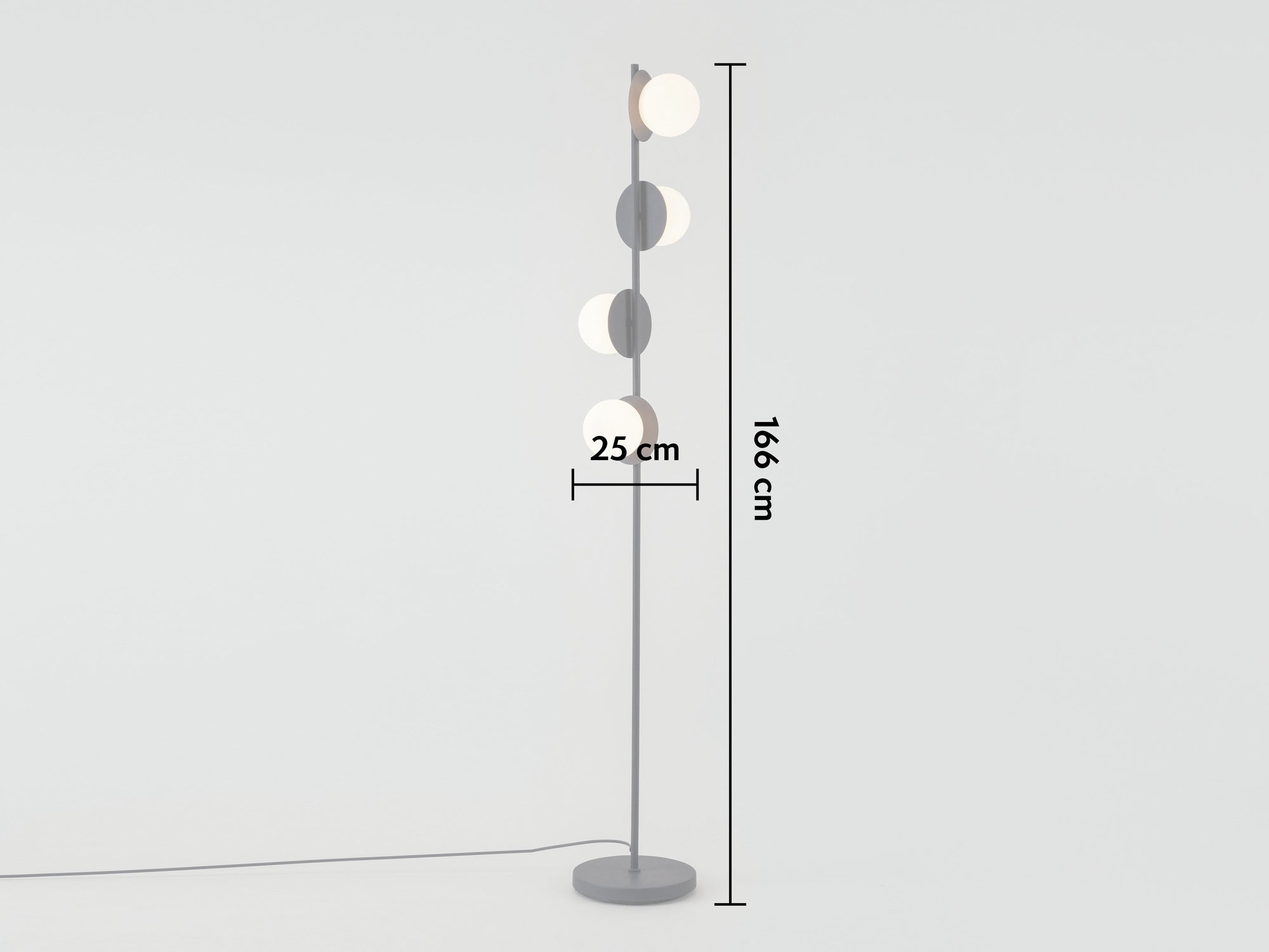 Charcoal grey opal disk floor lamp