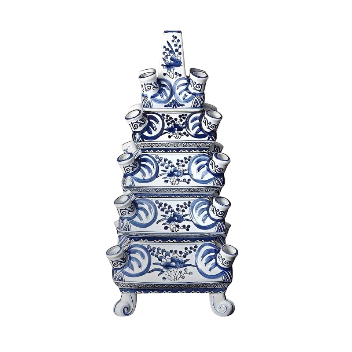 Home Decor Delft Tulipiere Tall - Hand Painted Ceramic