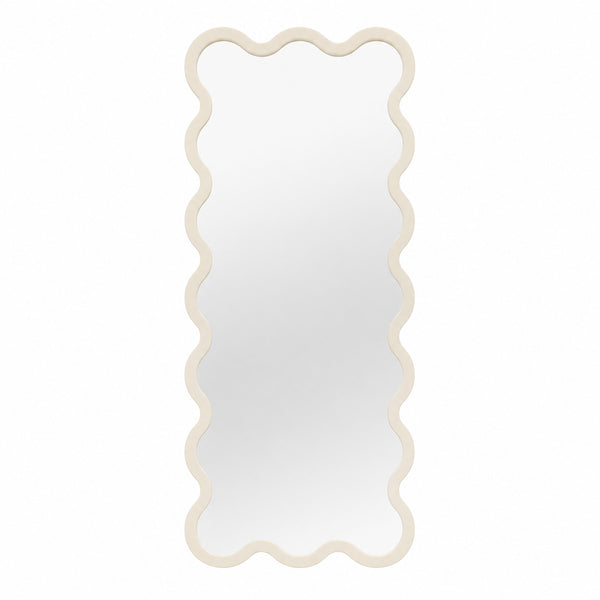 Full Length Yellow Wavy Hvyli 16 Sculptural Mirror