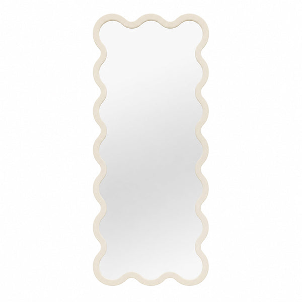 Hvyli 16 - Sculptural Wavy Blue Full Length Mirror by oitoproducts