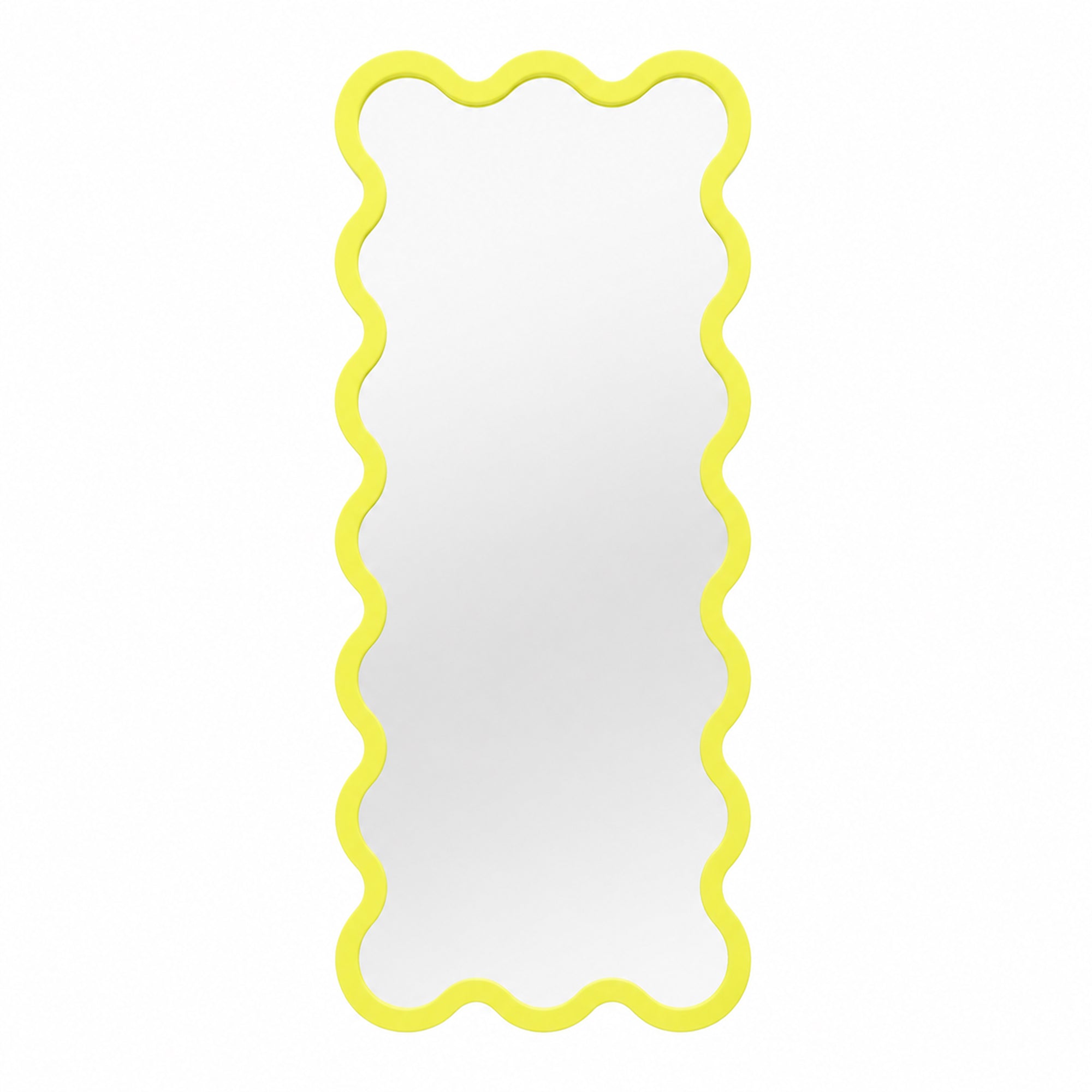 Full Length Yellow Wavy Hvyli 16 Sculptural Mirror